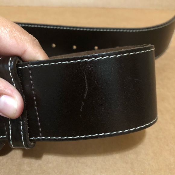 Angelo Tarlazzi Leather Belt Black Wide Size 40 - Picture 6 of 8